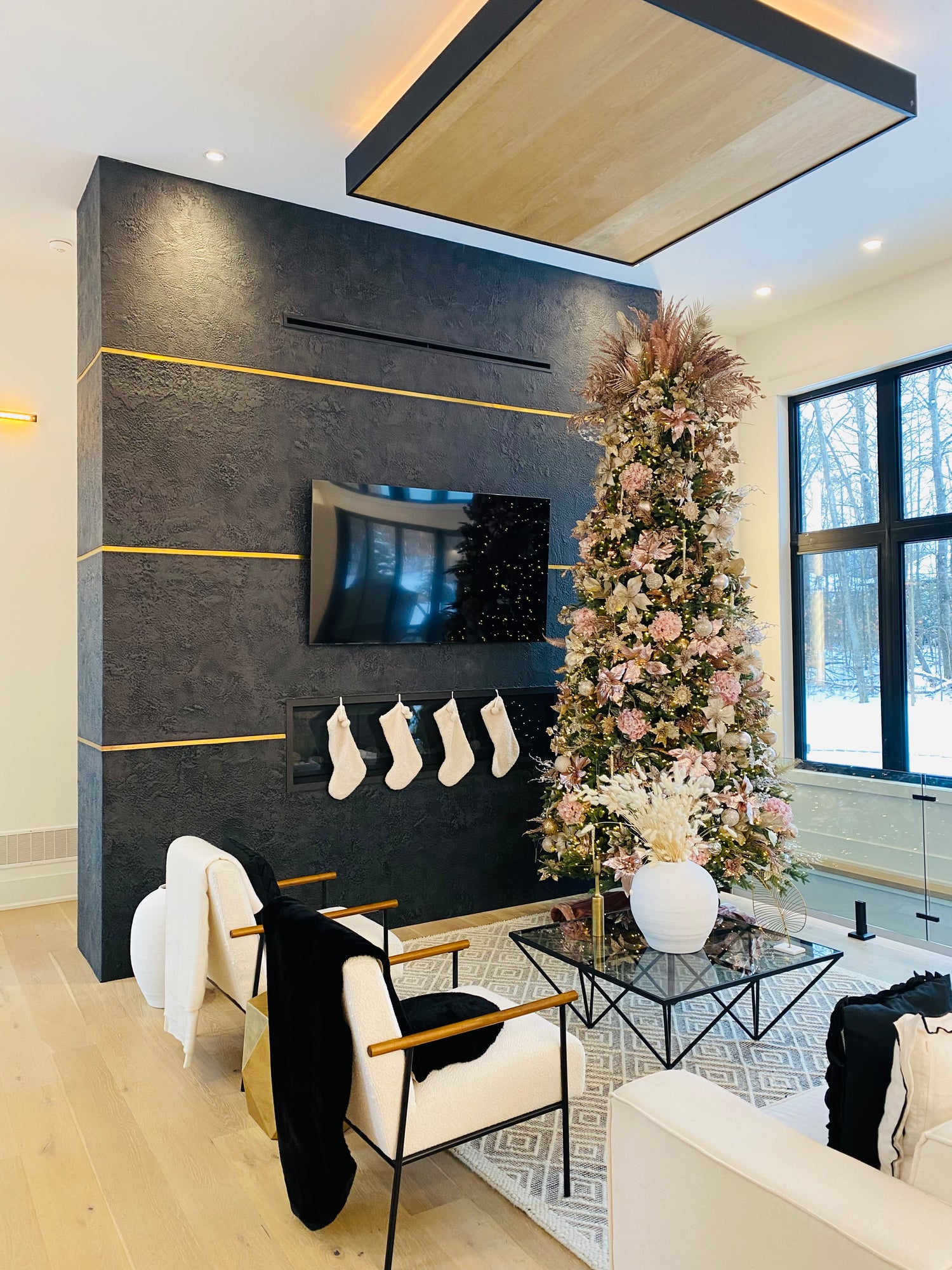 Custom Black Fireplace